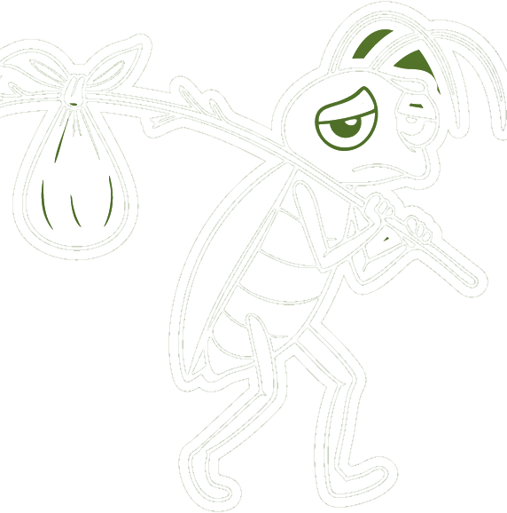 Bugs Bye-Bye cockroach mascot